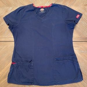 Dickies Women's Essence V-Neck Scrub Top - Navy - MEDIUM